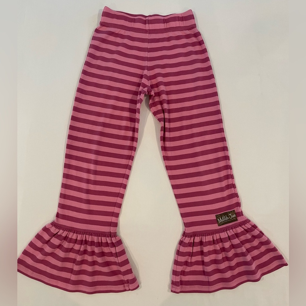 Matilda Jane Girls Striped Ruffle Pants in Excellent Condition Size 12